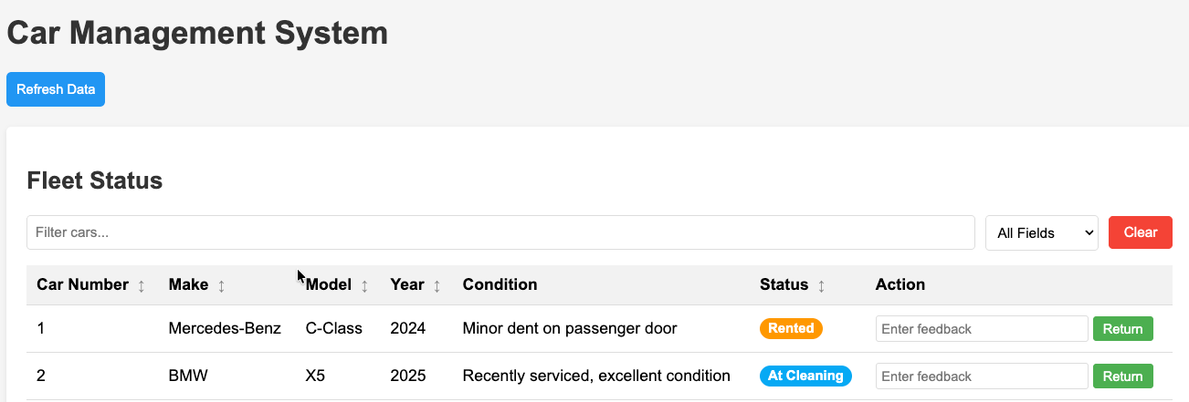 Agentic UI with Condition Column